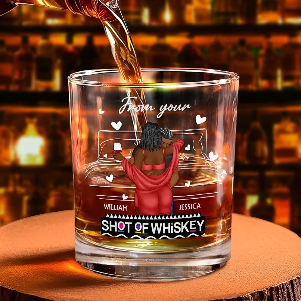 Gift For Couples, Gift For Husband, Gift For Wife, Gift For Boyfriend, Gift For Girlfriend - I Love You For Who You Are Afro Couples - Personalized Whiskey Glass