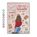 Travel, Gift For Yourself, Gift For Women - Not All Those Who Wander - Personalized Passport Cover, Passport Holder
