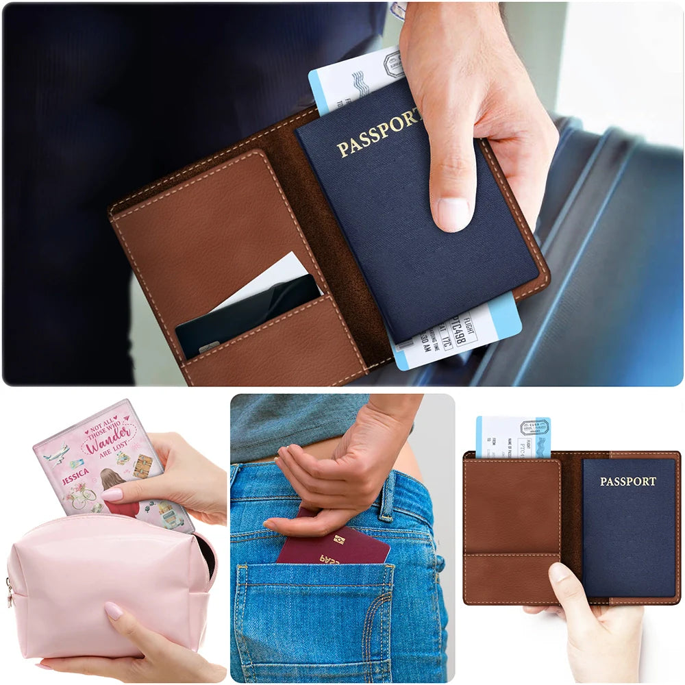 Travel, Gift For Yourself, Gift For Women - Not All Those Who Wander - Personalized Passport Cover, Passport Holder
