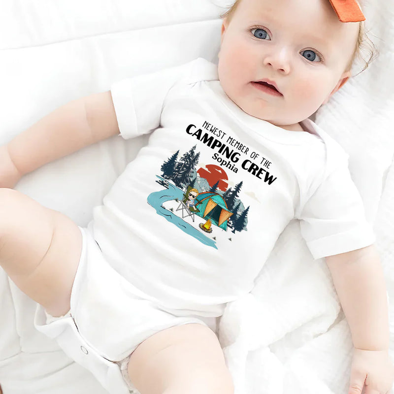 Newest Member Of The Campin Crew - Personalized Baby Onesie