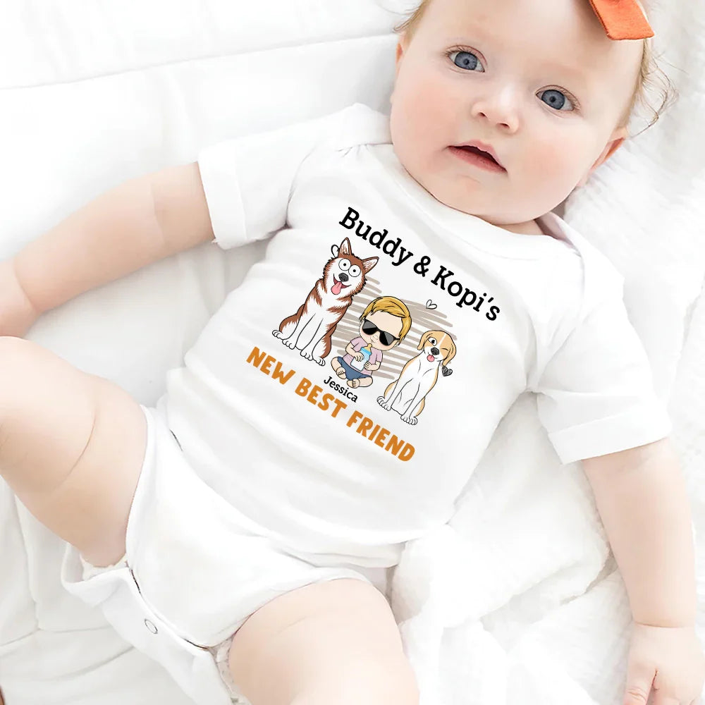 Pet Lovers, Dog Lovers, Cat Lovers, Gift For Kids - New Best Friend Pet Lovers - Personalized Baby Onesie

