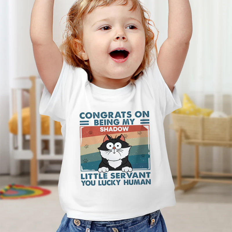 Cat Lovers, Pet Lovers, New baby - Congrats On Being My Little Servant - Personalized Baby Onesie
