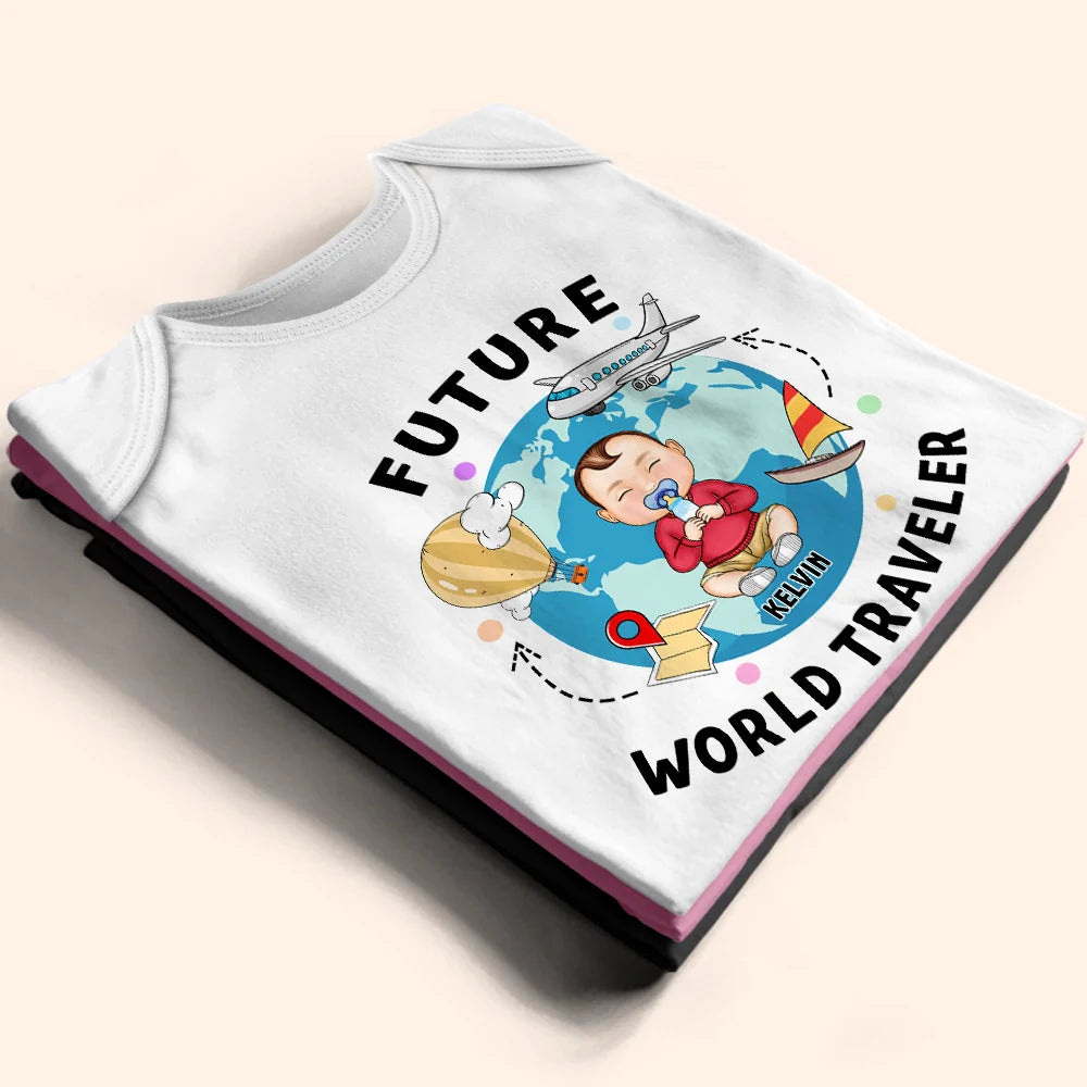 Travel, Gift For Kids - Future World Traveler - Personalized Baby Onesie