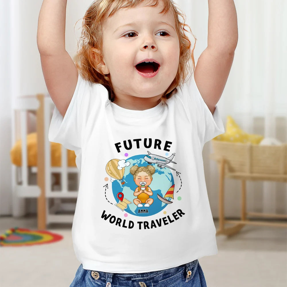 Travel, Gift For Kids - Future World Traveler - Personalized Baby Onesie