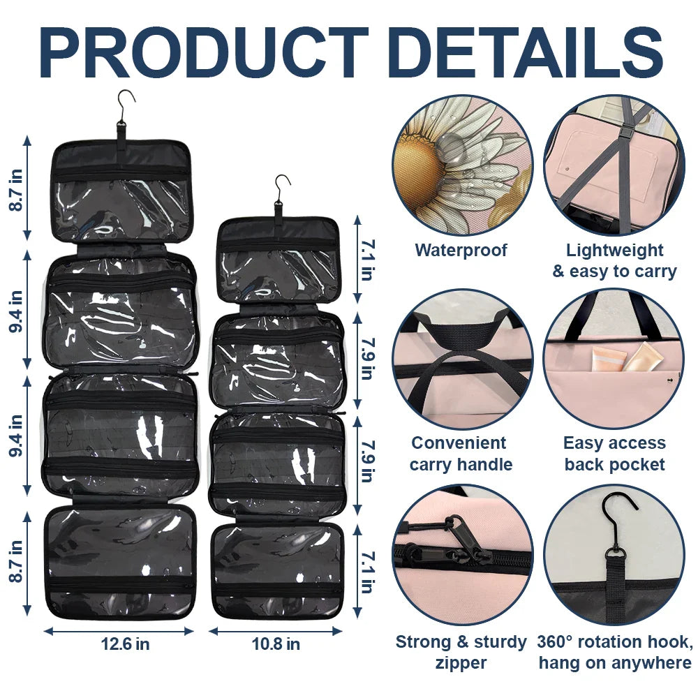 Birth Month Flowers Bloom Where You're Planted - Personalized Toiletry Bag