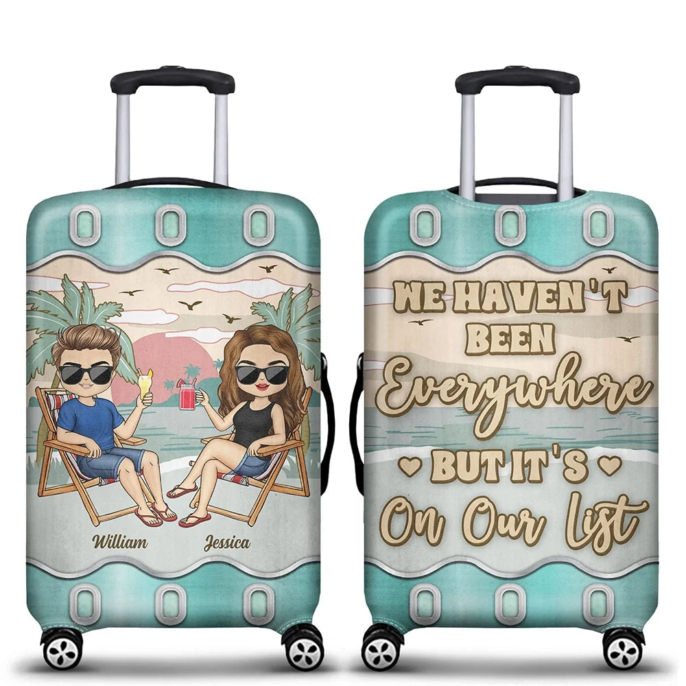Gift For Couples,Gift For Husband,Gift For Wife,Gift For Boyfriend,Gift For Girlfriend,Travel - It's On Our List Travel Partners For Life - Personalized Luggage Cover