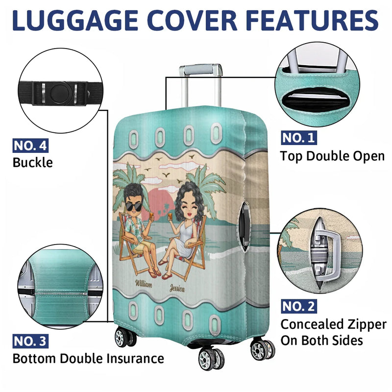 Gift For Couples,Gift For Husband,Gift For Wife,Gift For Boyfriend,Gift For Girlfriend,Travel - It's On Our List Travel Partners For Life - Personalized Luggage Cover