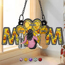 Dog Lovers, Dog Mom, Pet Lovers - Dog Mom With Heart - Personalized Window Hanging Suncatcher Ornament