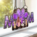 Dog Lovers, Dog Mom, Pet Lovers - Dog Mom With Heart - Personalized Window Hanging Suncatcher Ornament