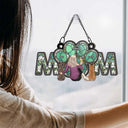 Dog Lovers, Dog Mom, Pet Lovers - Dog Mom With Heart - Personalized Window Hanging Suncatcher Ornament