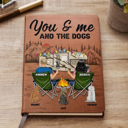 Toi, moi et les chiens - Journal en cuir personnalisé