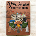 Camping, Campsite, Dog Couple - You And Me And The Dogs - Personalized Leather Journal