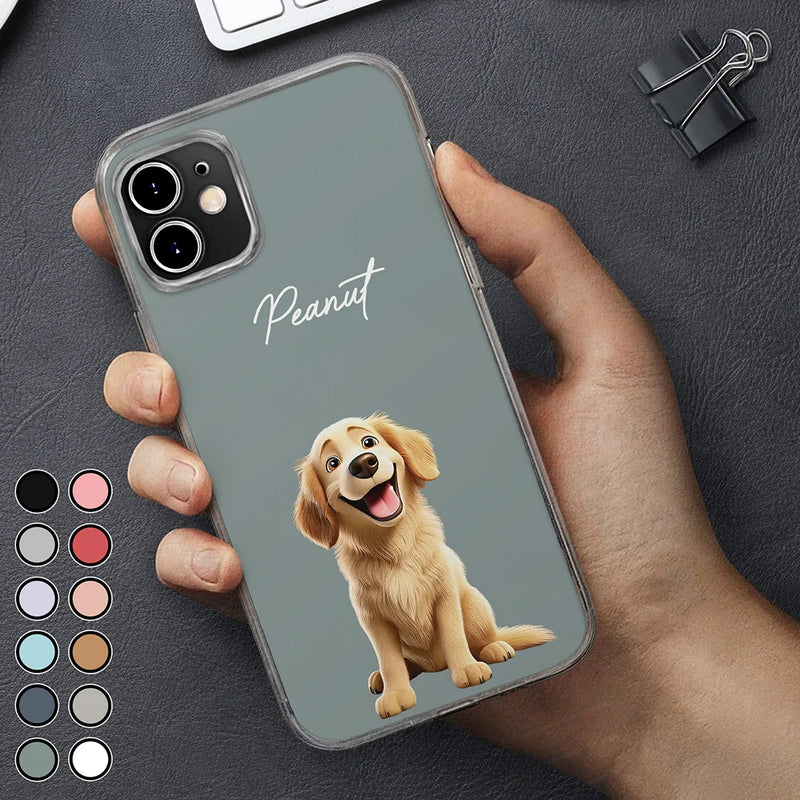 Dog Lovers, Pet Lovers - Your Dog 3D Cartoon Effect - Personalized Clear Phone Case