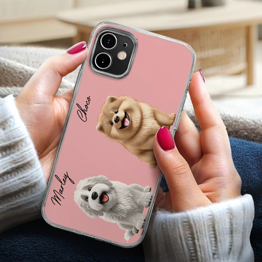Dog Lovers, Pet Lovers - Your Dog 3D Cartoon Effect - Personalized Clear Phone Case