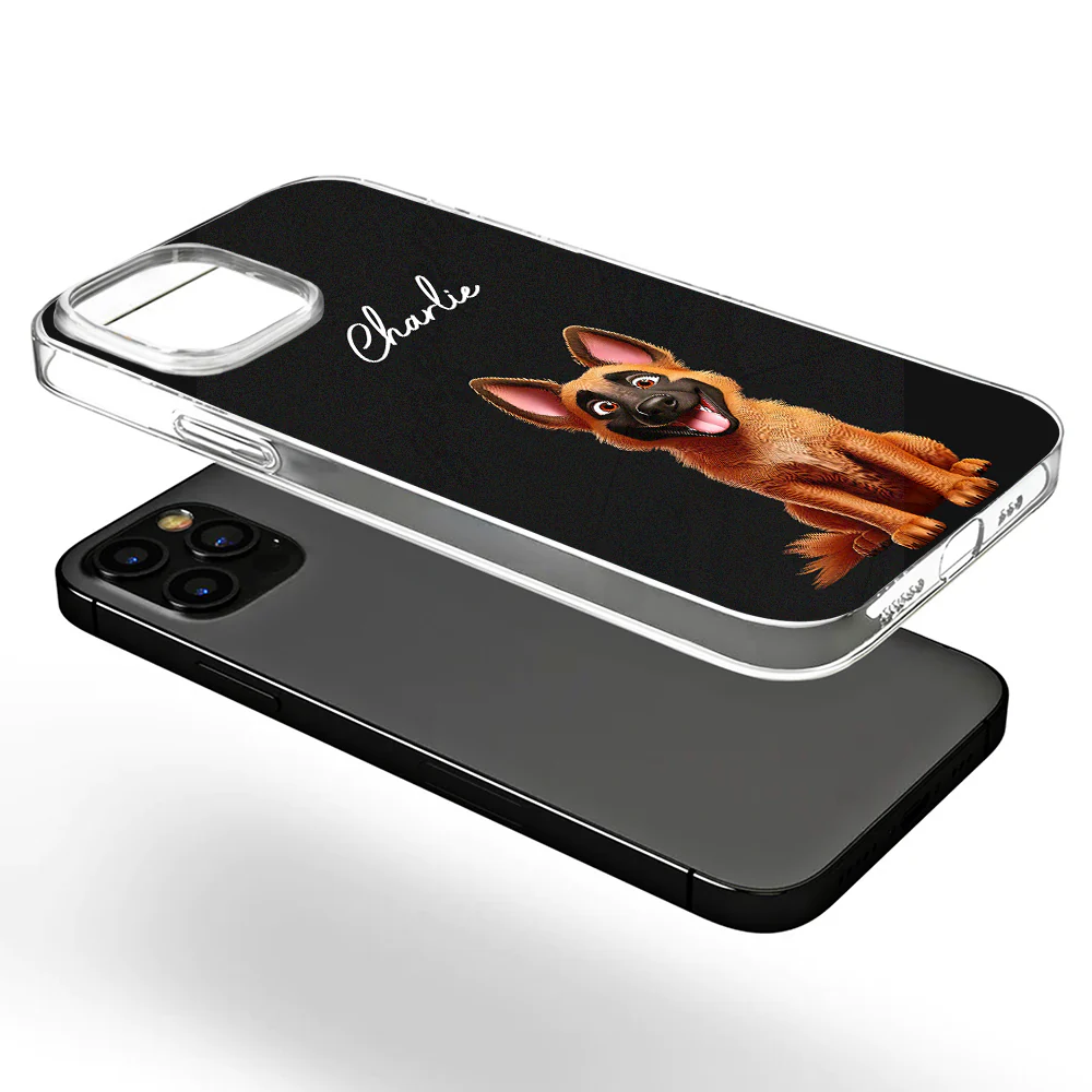 Dog Lovers, Pet Lovers - Your Dog 3D Cartoon Effect - Personalized Clear Phone Case
