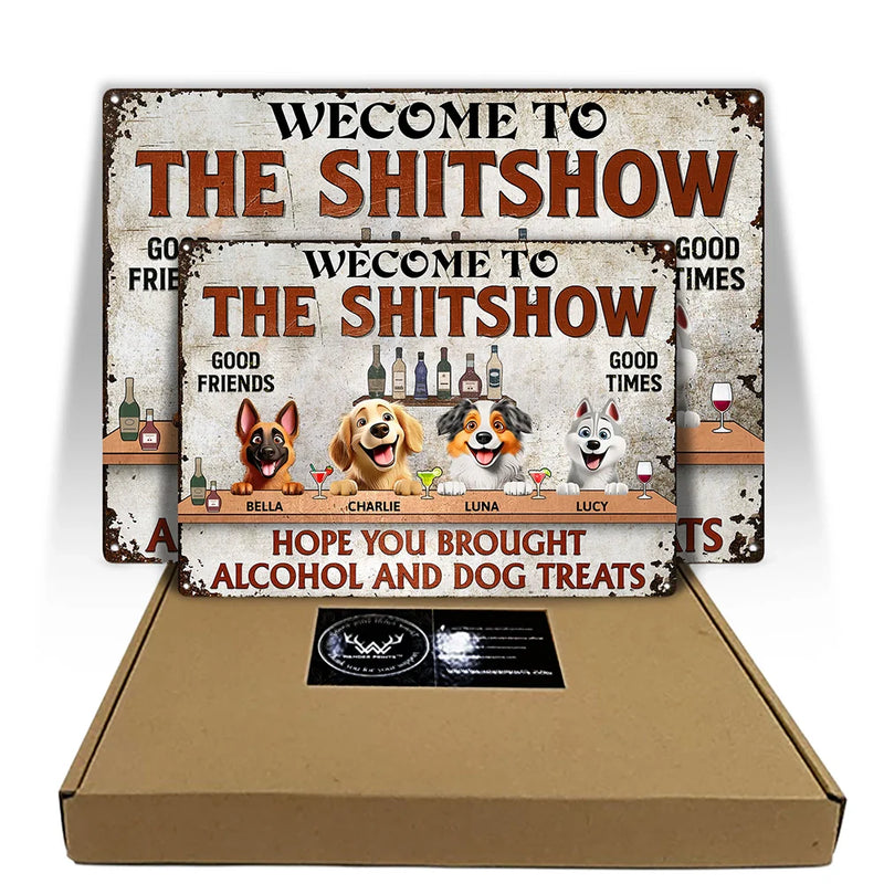 Dog Lovers, Pet Lovers, Grilling - Hope You Brought Alcohol And Dog Treats - Personalized Classic Metal Signs
