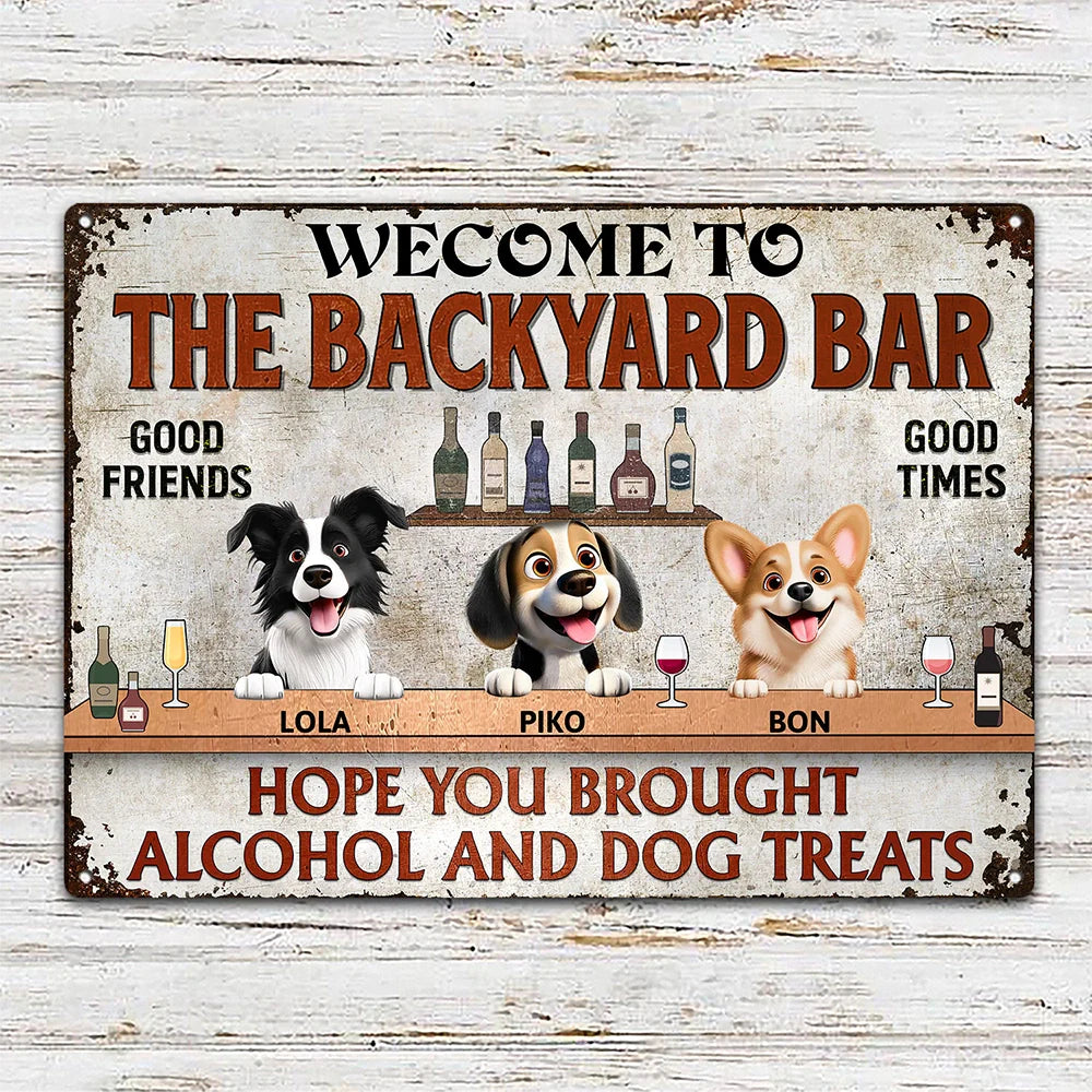 Dog Lovers, Pet Lovers, Grilling - Hope You Brought Alcohol And Dog Treats - Personalized Classic Metal Signs
