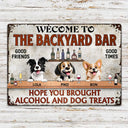 Dog Lovers, Pet Lovers, Grilling - Hope You Brought Alcohol And Dog Treats - Personalized Classic Metal Signs

