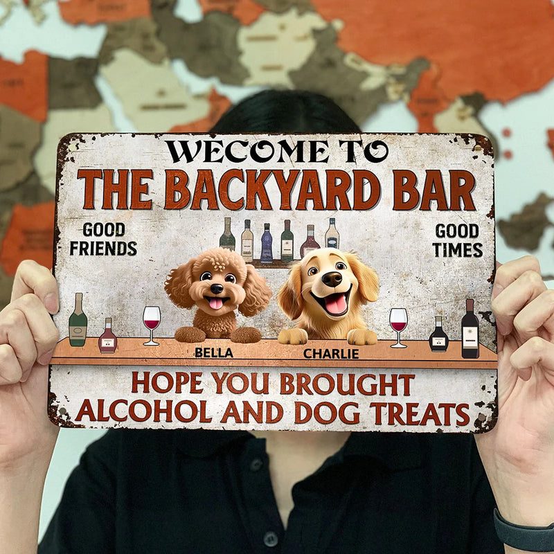 Dog Lovers, Pet Lovers, Grilling - Hope You Brought Alcohol And Dog Treats - Personalized Classic Metal Signs
