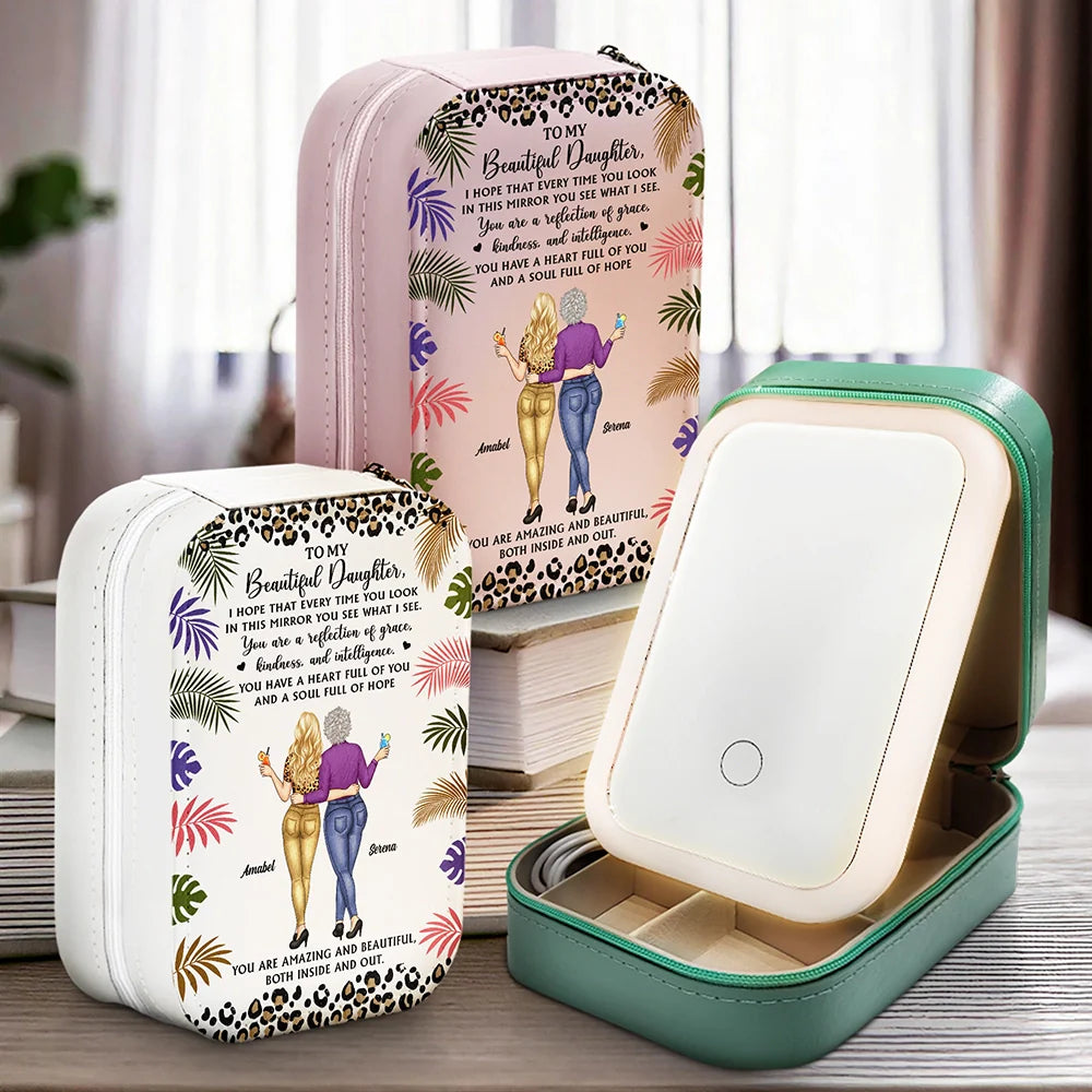 Gift For Daughter - I Hope That Every Time You Look - Personalized Makeup Box With LED Mirror