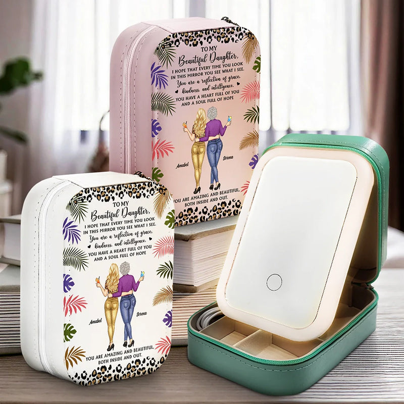Gift For Daughter - I Hope That Every Time You Look - Personalized Makeup Box With LED Mirror