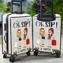 Continue Shopping,Gift For Bestie,Best friends' Hobby,Gift For Sisters,Gift For Women,Travel,Happy - Girls Trip Cheaper Than Therapy - Personalized Clear Luggage Cover