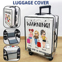 Continue Shopping,Gift For Bestie,Best friends' Hobby,Gift For Sisters,Gift For Women,Travel,Happy - Girls Trip Cheaper Than Therapy - Personalized Clear Luggage Cover