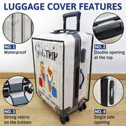 Continue Shopping,Gift For Bestie,Best friends' Hobby,Gift For Sisters,Gift For Women,Travel,Happy - Girls Trip Cheaper Than Therapy - Personalized Clear Luggage Cover