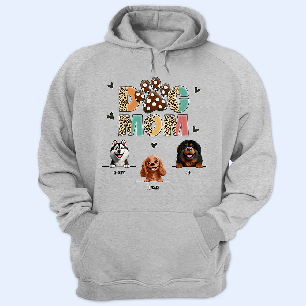 Dog Lovers,Dog Mom,Pet Lovers - Dog Mom Leopard 3D Effect - Personalized T Shirt