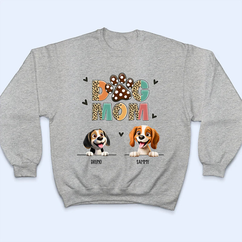 Dog Lovers,Dog Mom,Pet Lovers - Dog Mom Leopard 3D Effect - Personalized T Shirt