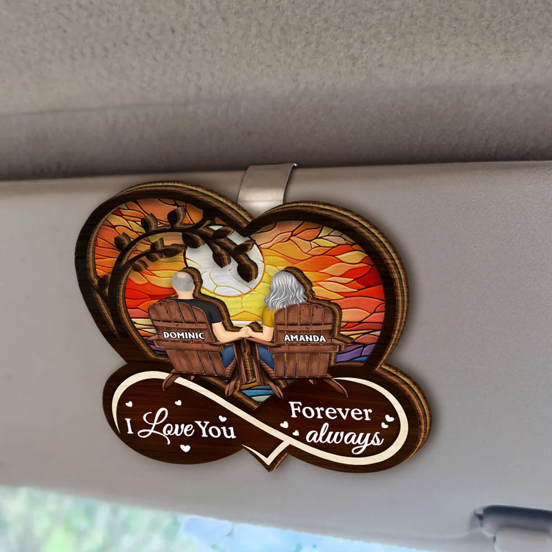 Gift For Couples,Gift For Husband,Gift For Wife,Gift For Boyfriend,Gift For Girlfriend,Love - Drive Safe I Love You Holding Hand Couple - Personalized Custom Shaped Car Visor Clip