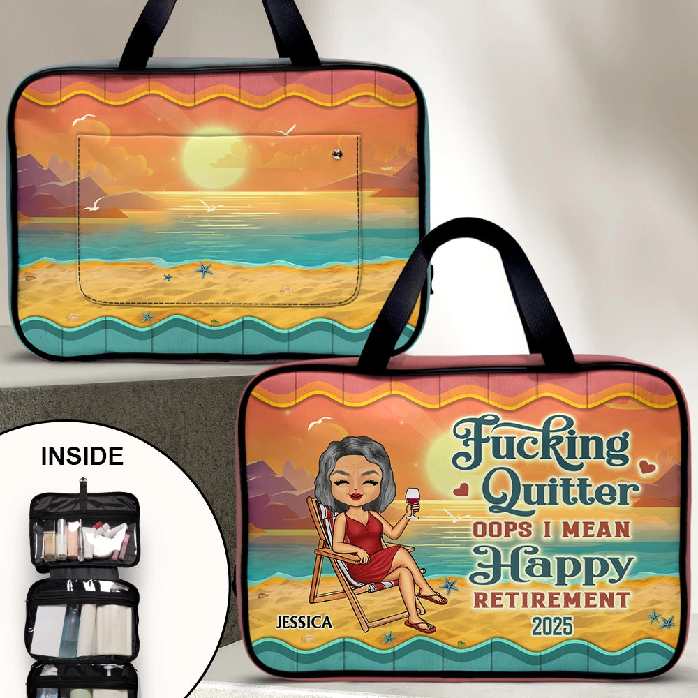 Retirement, Travel - Oops I Mean Happy Retirement - Personalized Toiletry Bag