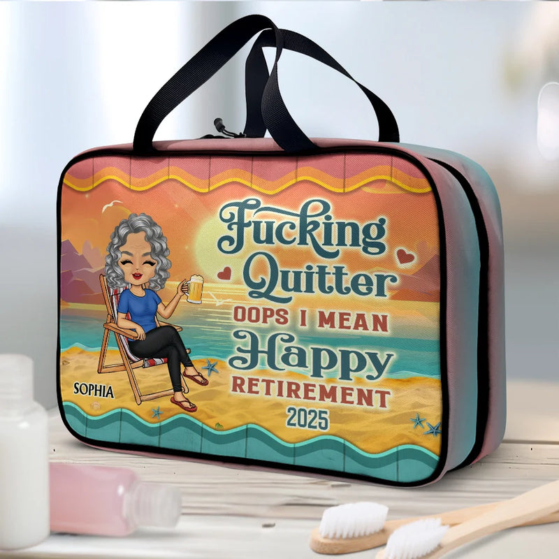 Retirement, Travel - Oops I Mean Happy Retirement - Personalized Toiletry Bag