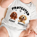 Dog Lovers,Pet Lovers,Funny - Protected By 3D Effect Dog - Personalized Baby Onesie