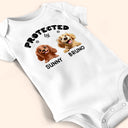 Dog Lovers,Pet Lovers,Funny - Protected By 3D Effect Dog - Personalized Baby Onesie