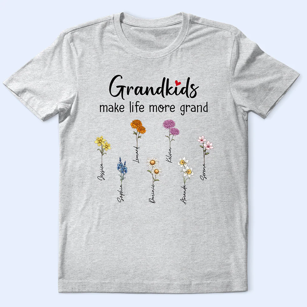 Gift For Grandma - Grandkids Make Life More Grand - Personalized T Shirt
