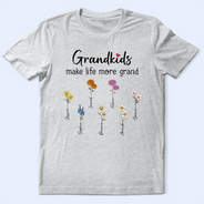 Gift For Grandma - Grandkids Make Life More Grand - Personalized T Shirt