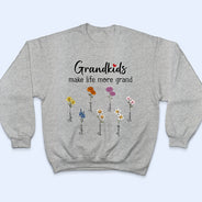 Gift For Grandma - Grandkids Make Life More Grand - Personalized T Shirt