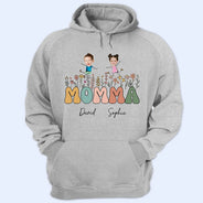 Gift For Grandma - Custom Photo Grandma Mom Flower Title - Personalized T Shirt