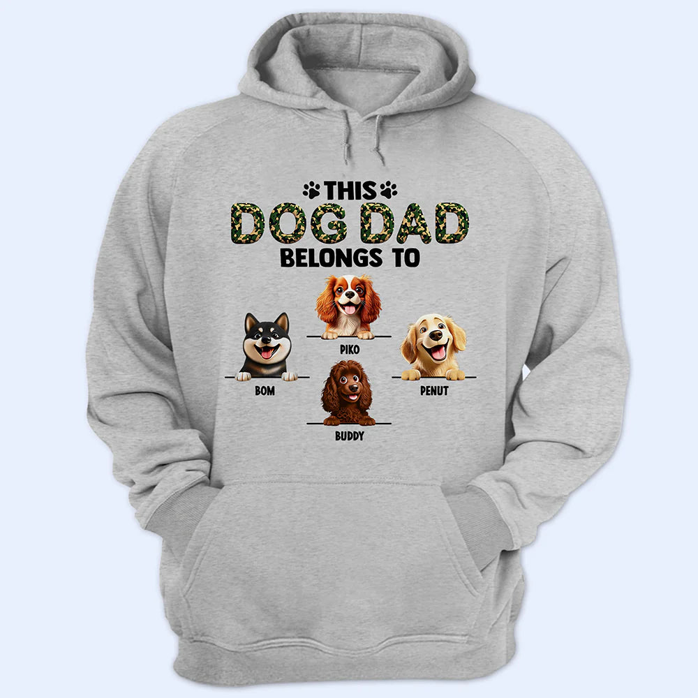 Dog Lovers,Pet Lovers,Funny,Dog Dad - This Dog Dad Belongs To - Personalized T Shirt
