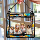 Dog Couple, Dog Lovers, Love - Lovely Dog Couples - Personalized Window Hanging Suncatcher Ornament