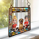 Dog Couple, Dog Lovers, Love - Lovely Dog Couples - Personalized Window Hanging Suncatcher Ornament