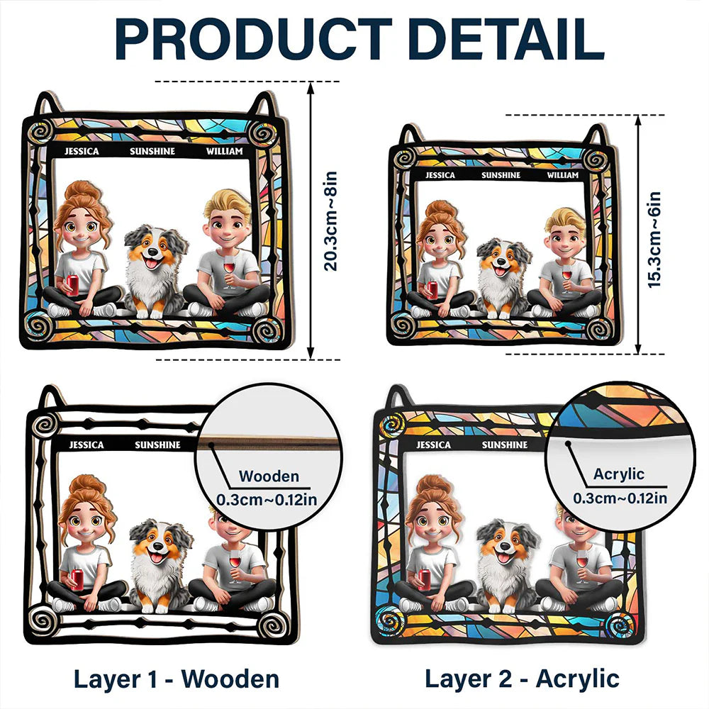 Dog Couple, Dog Lovers, Love - Lovely Dog Couples - Personalized Window Hanging Suncatcher Ornament