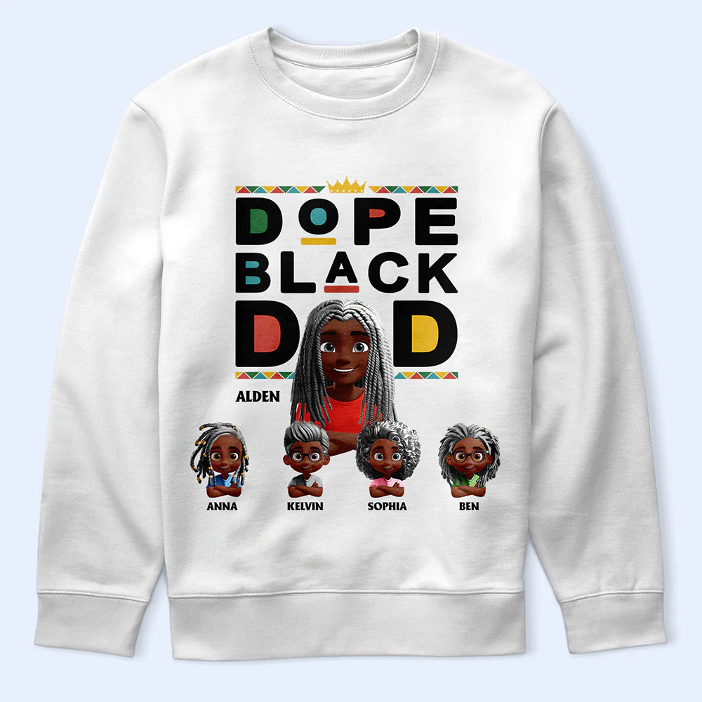 Afro Dad,Love,Gift For Father - Dope Black Dad 3D Effect - Personalized T Shirt