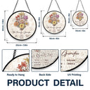 Love,Family,Gift For Mother,Gift For Grandma,Gift For Wife - Grandma's Garden Family Birth Flower - Personalized Stained Glass Window Hanging Suncatcher