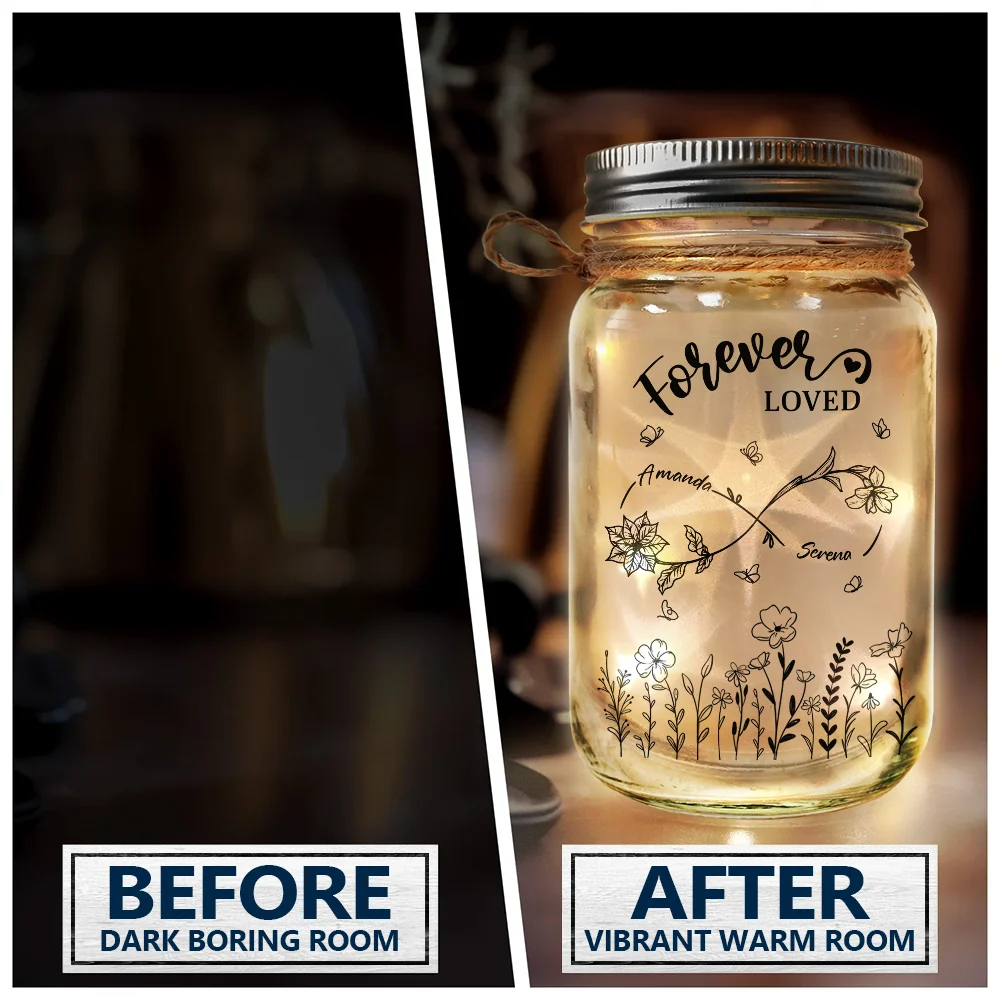 Gift For Mother,Gift For Grandma,Long Distance - Grandma Mom Even When I'm Not Close By - Personalized Mason Jar Light

