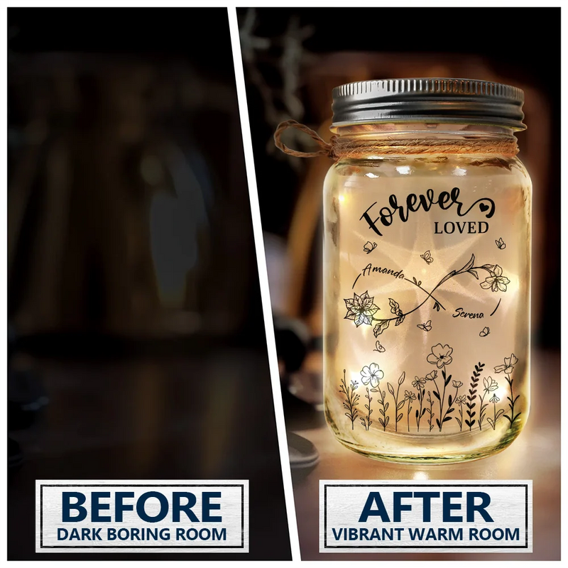 Gift For Mother,Gift For Grandma,Long Distance - Grandma Mom Even When I'm Not Close By - Personalized Mason Jar Light
