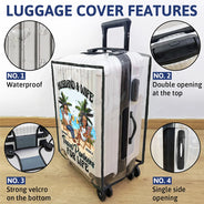 Travel,Gift For Husband,Gift For Wife,Gift For Boyfriend,Gift For Girlfriend,Gift For Couples - Travel Partners For Life - Personalized Clear Luggage Cover
