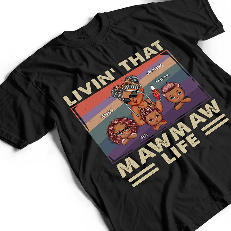 Gift For Grandma,Grandma,Grandkids,Gift For Mother,Gift For Wife - Living That Grandma Life Vintage - Personalized T Shirt
