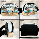 Travel,Gift For Husband,Gift For Wife,Gift For Boyfriend,Gift For Girlfriend,Gift For Couples,Happy - Travel Partners For Life - Personalized Crossbody Belt Bag